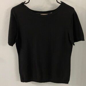 Field Manor Modern Classics Crew Neck Pullover Sweater Knit Black Medium